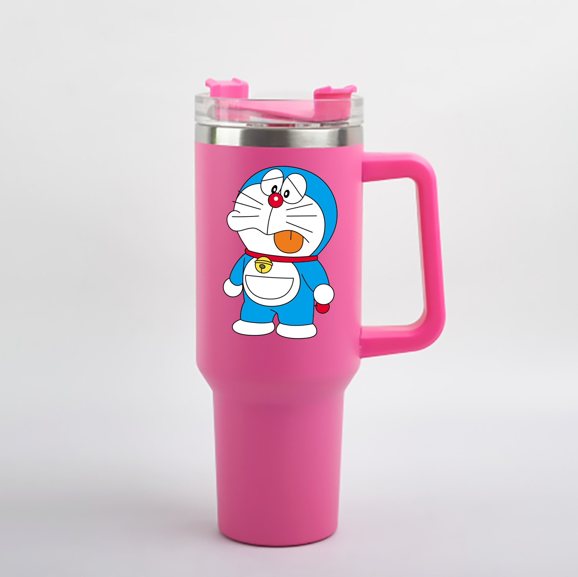 （画像用） ドラえもん Doraemon 1200mL車用タンブラー - クリスタルステッカー（プラスチックストロー付き）